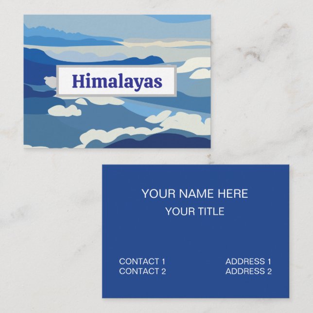 Himalayas Mountains Asia Travel Business Card (Front/Back)