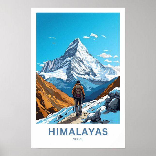 Himalayas Nepal Travel Print (Front)