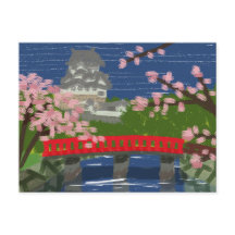 Himeji Castle River Postcard