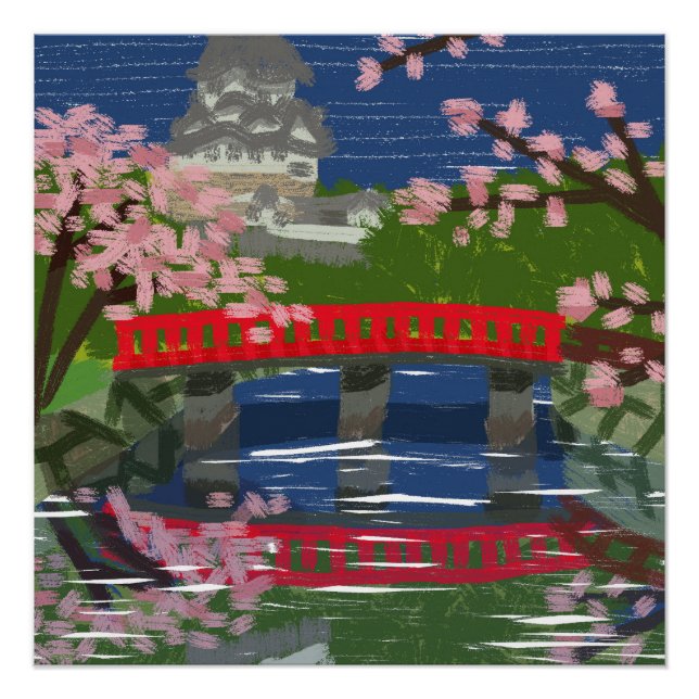 Himeji Castle River Poster (Front)