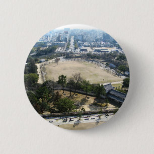 Himeji, Japan (View from atop castle) 6 Cm Round Badge