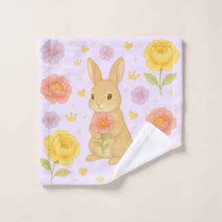 HIMEKARI Floral Bunny Wash Towel – Purple