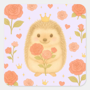 HIMEKARI Floral Hedgehog Sticker – Purple
