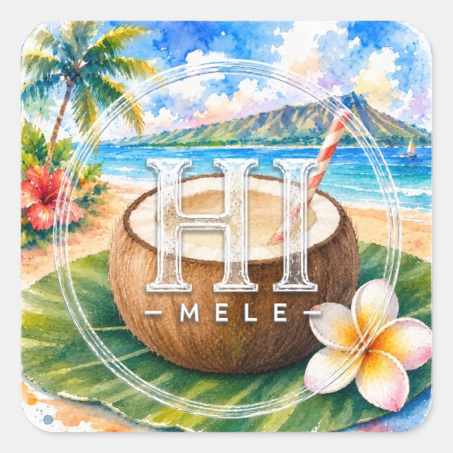 HIMELE Little Hawaiʻi Sticker — Coconut  (Front)