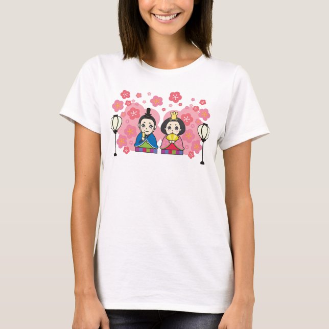 Hina Matsuri Dolls Cherry Blossoms T-Shirt (Front)