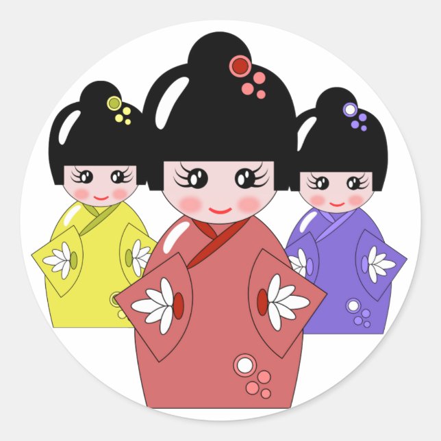 Hinamatsuri, Girls Day Japanese Doll  Classic Round Sticker (Front)