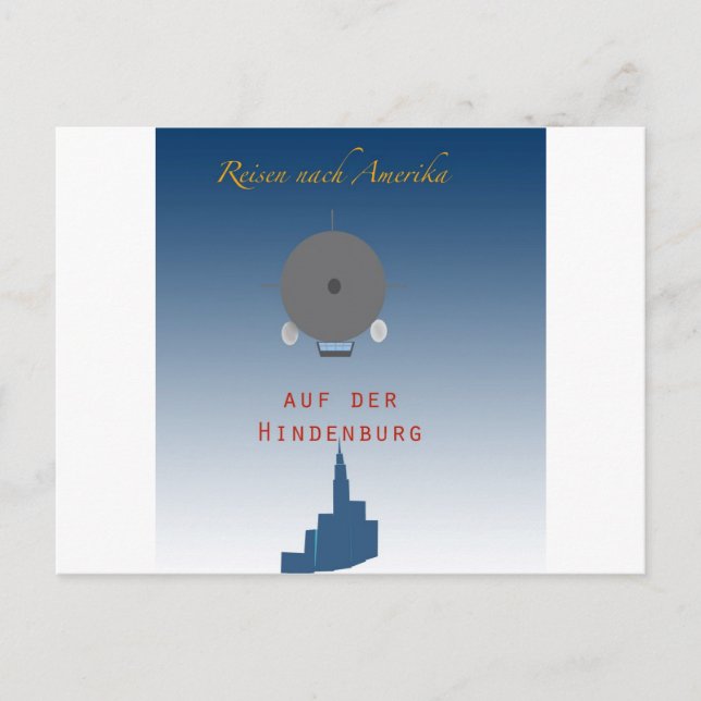 Hindenburg Zeppelin Postcard (Front)