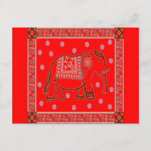 Hindi Art Elephant Postcard