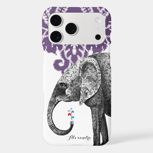 Hindi Floral Pattern Elephant Damask (Back)