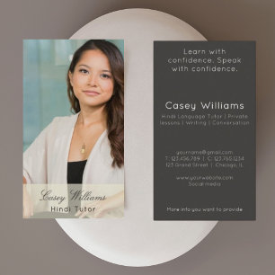 Hindi language teacher Photo Business Card
