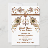 Hindi Mehndi Indian lotus peacock feathers bridal