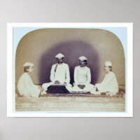 Hindu Brahmins in Delhi, 19th century (sepia photo