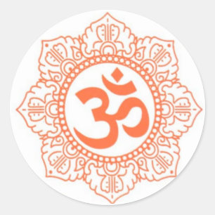 HINDU - BUDDHA SYMBOLS OM,OHM CLASSIC ROUND STICKER