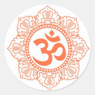 HINDU - BUDDHA SYMBOLS OM,OHM CLASSIC ROUND STICKER