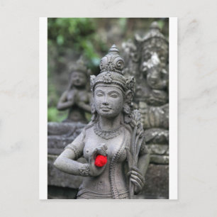 Hindu deity stone sculpture postcard