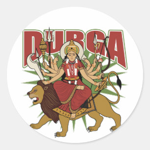 Hindu Durga Classic Round Sticker