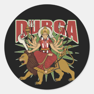 Hindu Durga Classic Round Sticker