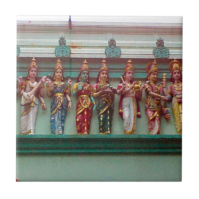 Hindu figures on the wall of Chettiar temple, Tile (Front)