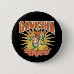 Hindu Ganesha 6 Cm Round Badge