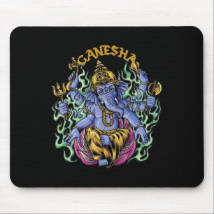 Hindu Ganesha God Elephant Spiritual Yoga Meditati Mouse Pad