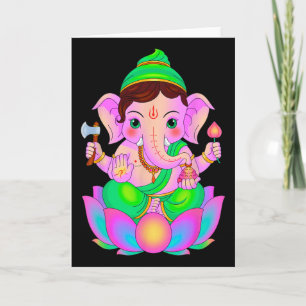 Hindu Ganesha Puja Elephant God India Meditation Y Card