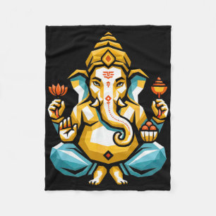 Hindu Ganesha Puja Elephant God India Meditation Y Fleece Blanket