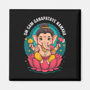 Hindu Ganesha Puja Elephant God India Meditation Y Magnet