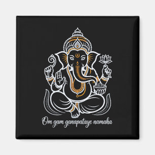 Hindu Ganesha Puja Elephant God India Meditation Y Magnet