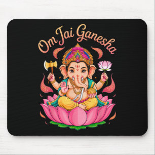 Hindu Ganesha Puja Elephant God India Meditation Y Mouse Pad