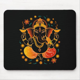 Hindu Ganesha Puja Elephant God India Meditation Y Mouse Pad