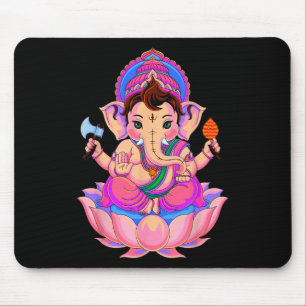 Hindu Ganesha Puja Elephant God India Meditation Y Mouse Pad