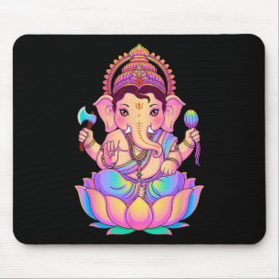 Hindu Ganesha Puja Elephant God India Meditation Y Mouse Pad