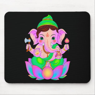 Hindu Ganesha Puja Elephant God India Meditation Y Mouse Pad