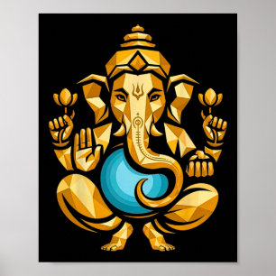 Hindu Ganesha Puja Elephant God India Meditation Y Poster