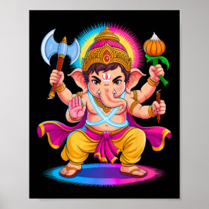 Hindu Ganesha Puja Elephant God India Meditation Y Poster