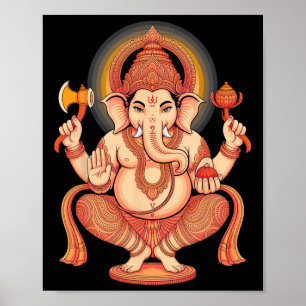 Hindu Ganesha Puja Elephant God India Meditation Y Poster