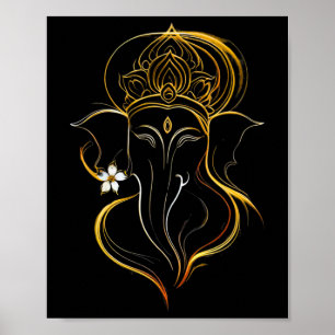 Hindu Ganesha Puja Elephant God India Meditation Y Poster