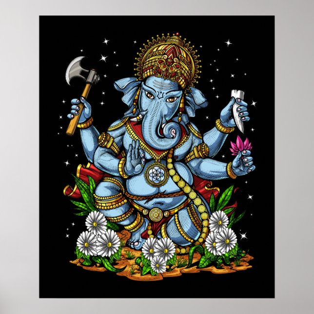 Hindu God Ganesha Poster (Front)