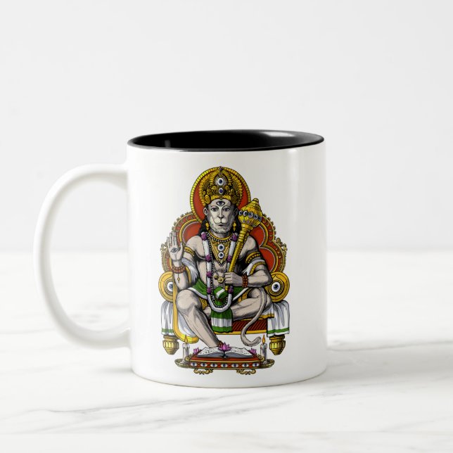 Hindu God Hanuman Two-Tone Coffee Mug (Left)
