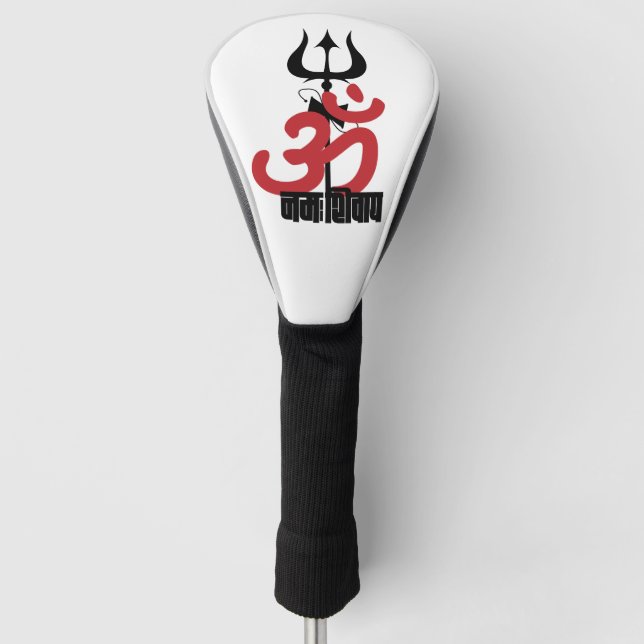 Hindu God Shiva Om Namah Shivay with Trident OM Golf Head Cover (Front)