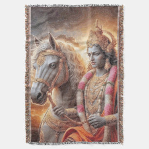 Hindu God with Horse - Blanket