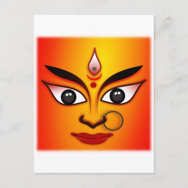 Hindu Goddess Durga Postcard (Front)