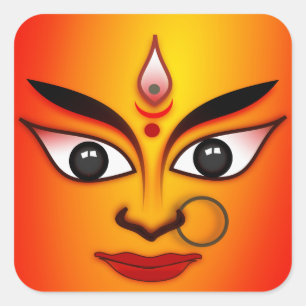 Hindu Goddess Durga Square Sticker