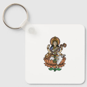 Hindu Goddess Saraswati Key Ring