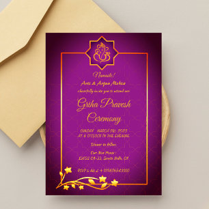Hindu House Warming Griha Pravesh Invitation