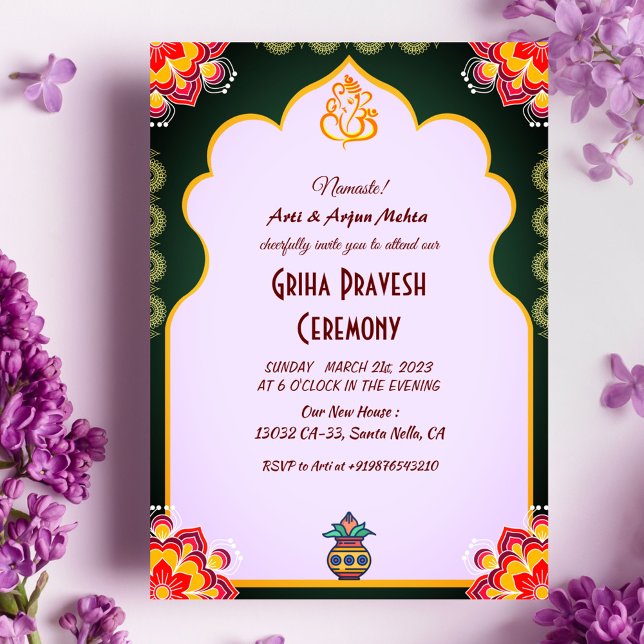 Hindu House Warming Griha Pravesh Invitation (Creator Uploaded)