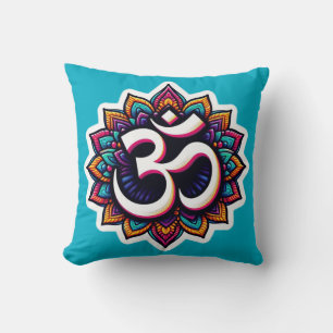 Hindu meditation symbol Om Throw Pillow