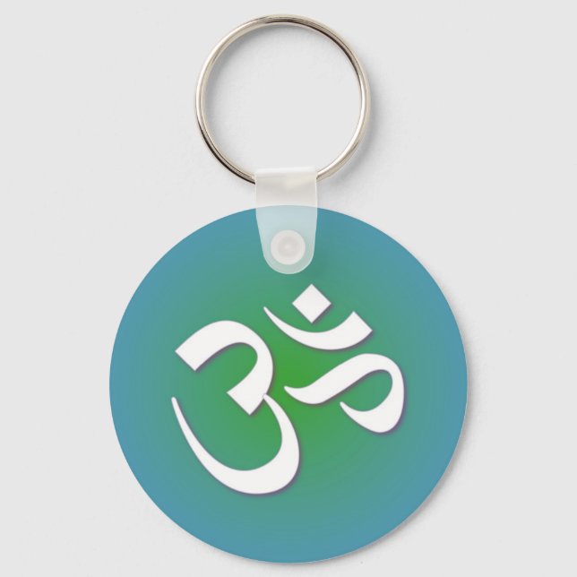 Hindu OM - Meditation Symbol Key Ring (Front)