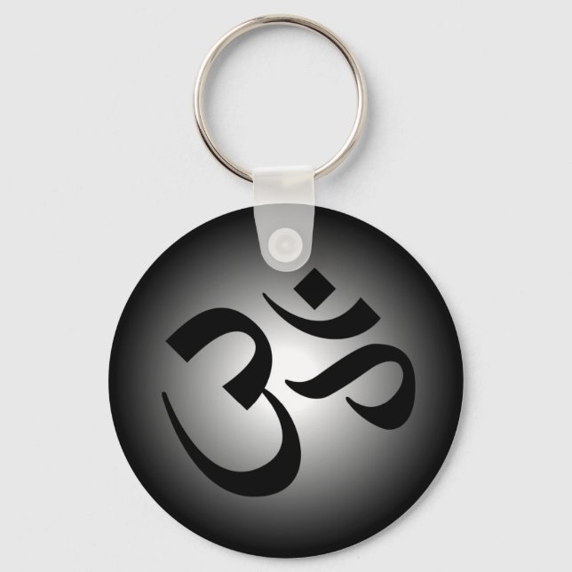 Hindu OM - Meditation Symbol Key Ring (Front)