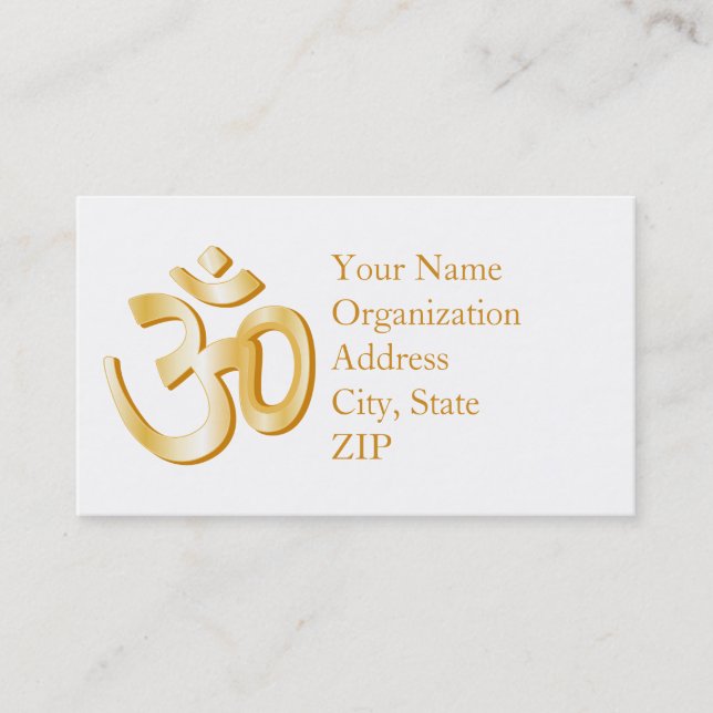Hindu Om Symbol 3.5" x 2.0" Business Card (Front)